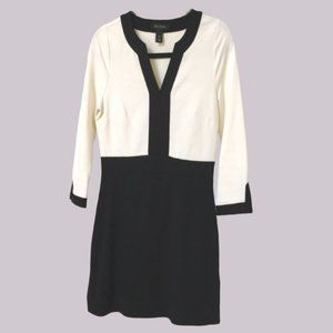 3/$25   WHBM Black and Ivory Long Sleeved Dress XS